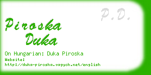 piroska duka business card